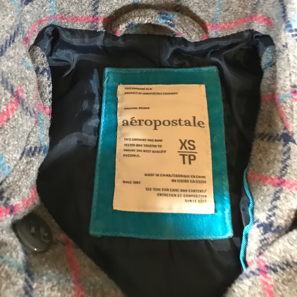 Aropostale Grey Double Button Down Jacket Hoodie - image 7