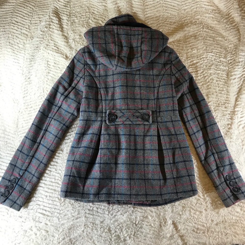 Aropostale Grey Double Button Down Jacket Hoodie - image 8