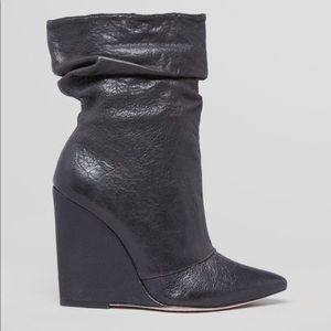 Alice + Olivia black pointed slouch boots