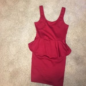 Red peplum dress