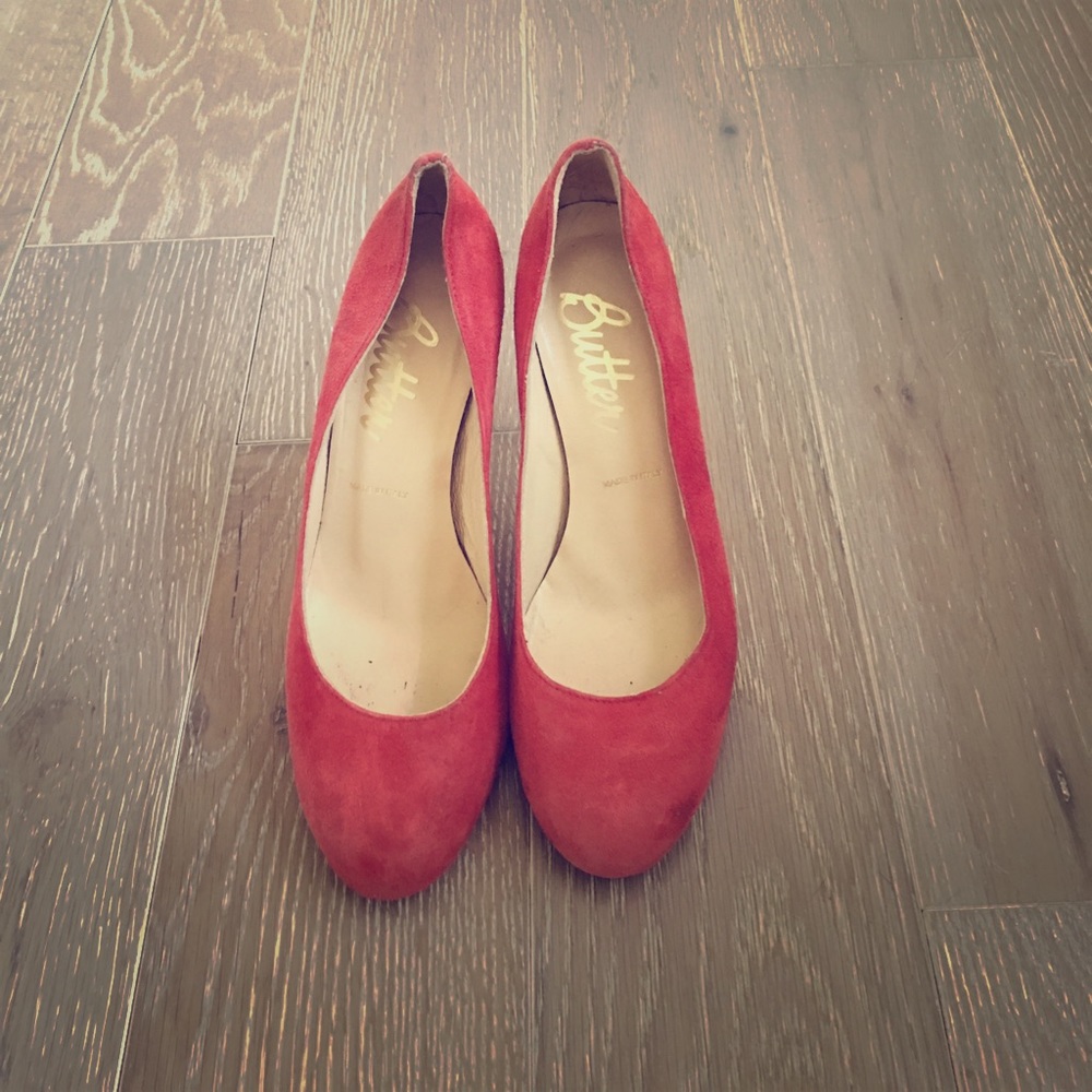 Italian Red Suede Heels