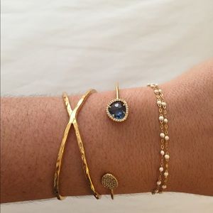 Aquamarine stone cuff