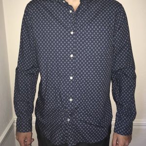 Mens patterned casual button down shirt
