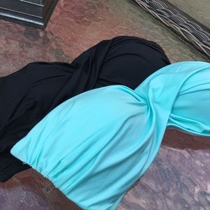 2 strapless bikini tops