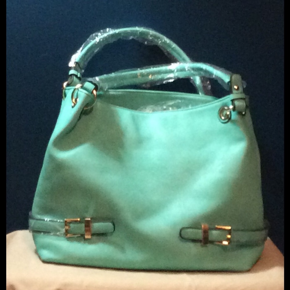 Large mint green handbag