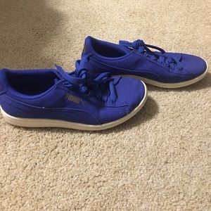 Puma Blue Canvas Sneakers