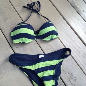 Striped push up bikini
