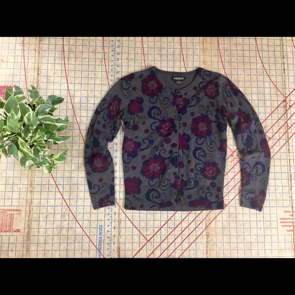 Equation floral cardigan size small