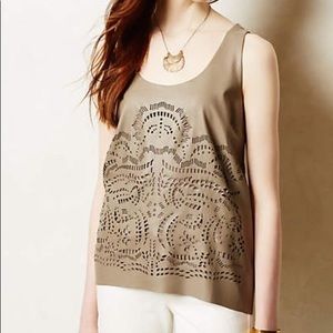 Anthro vegan leather tank