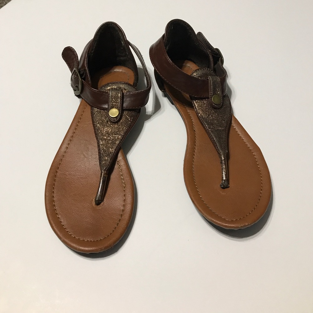 Brown glitter sandals