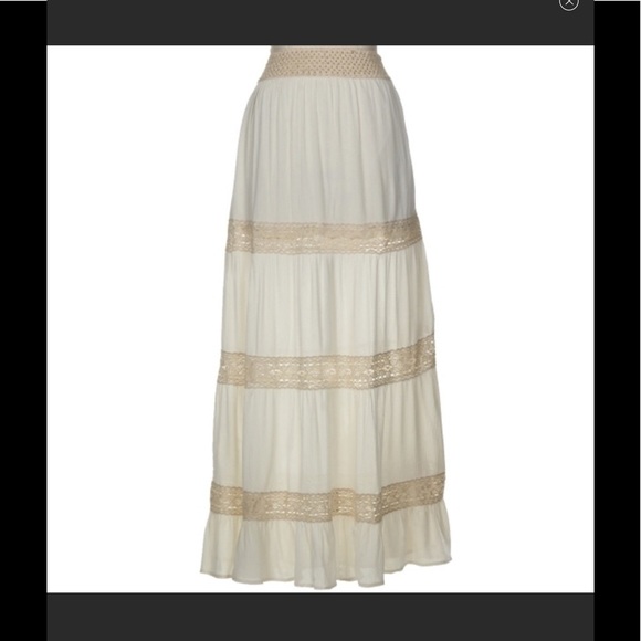 Dresses & Skirts - Crochet Trimmed Rayon Maxi Skirt