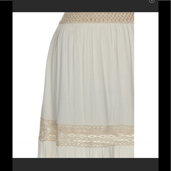 Crochet Trimmed Rayon Maxi Skirt - Picture 2 of 2