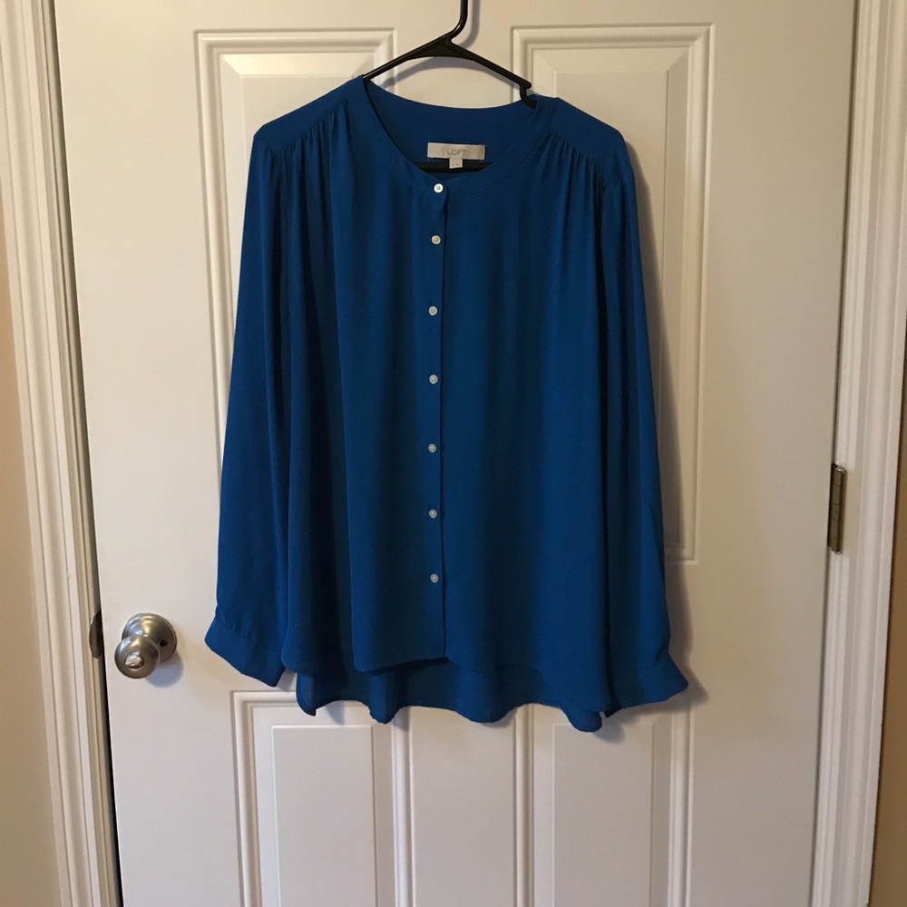 Silk-feel Loft button up blouse