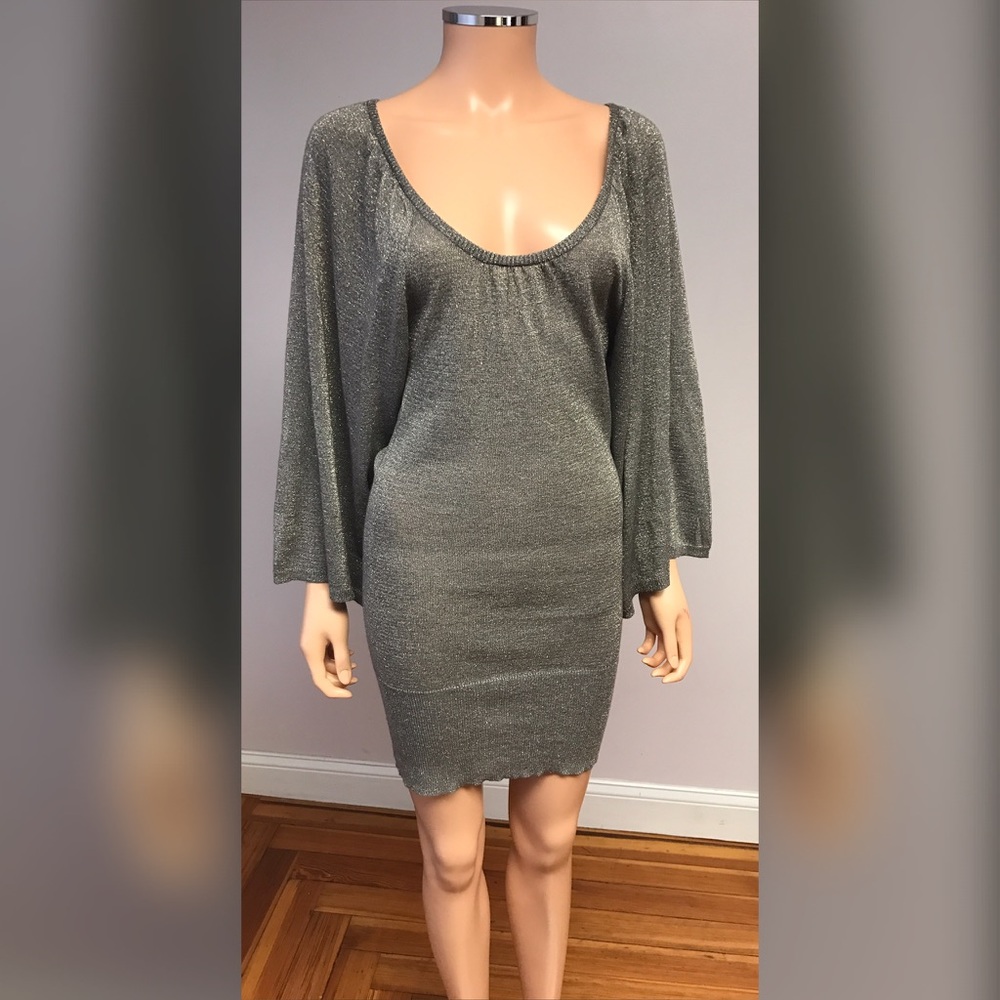 Arden b gray winged sleeve dress