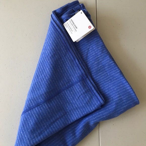 NWT HEATHERED BLUE PIQUE LULULEMON VINYASA SCARF - Picture 2 of 7