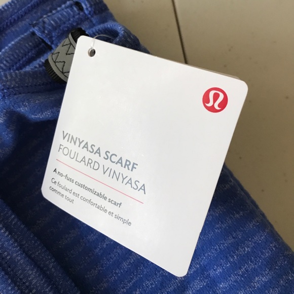 NWT HEATHERED BLUE PIQUE LULULEMON VINYASA SCARF - Picture 3 of 7