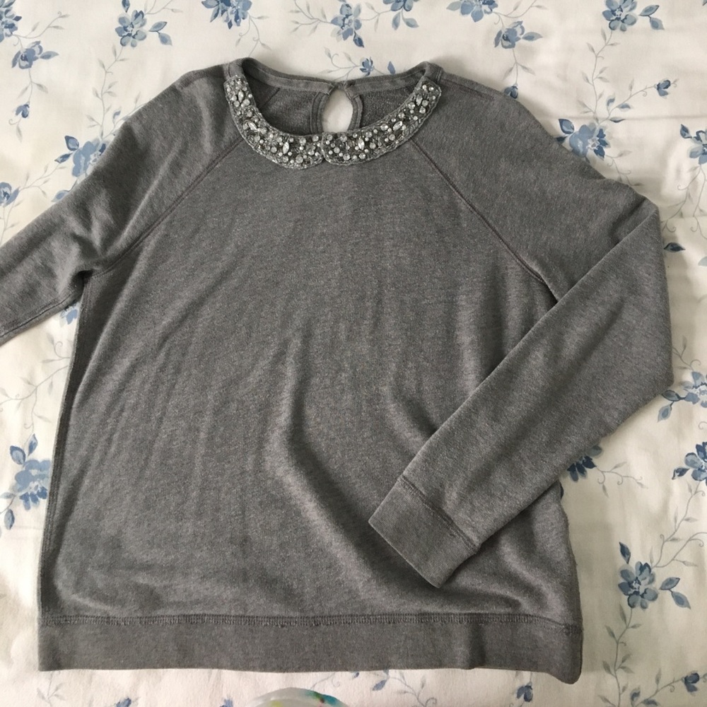 Bejeweled Collar Sweater