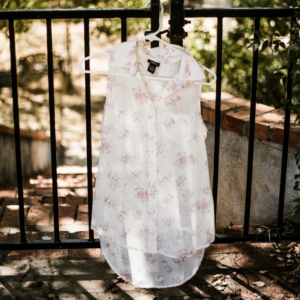 Rue 21 Sheer Floral Shirt