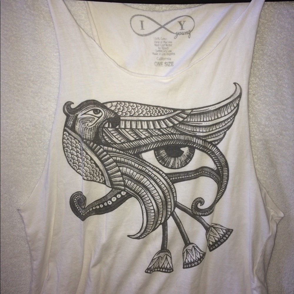 White eye of Horus graphic tank top