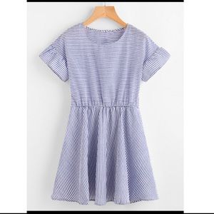 SheIn Striped Ruffled Sleeve Dress