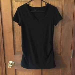 Maternity Pure Body black short-sleeve V-neck tee