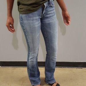 Super Cute! Slim Boot Leg lightly distressed Jeans