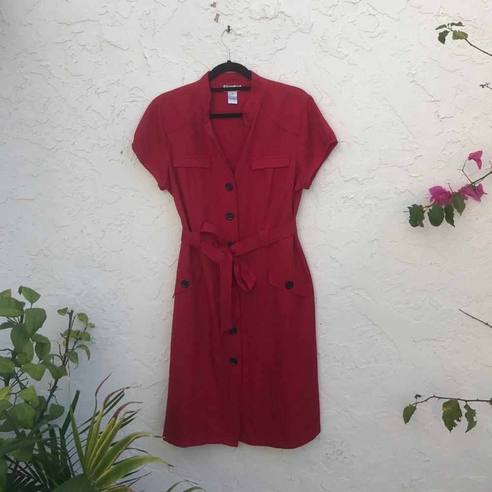 Vintage Robbie Bee Red Dress SZ 14