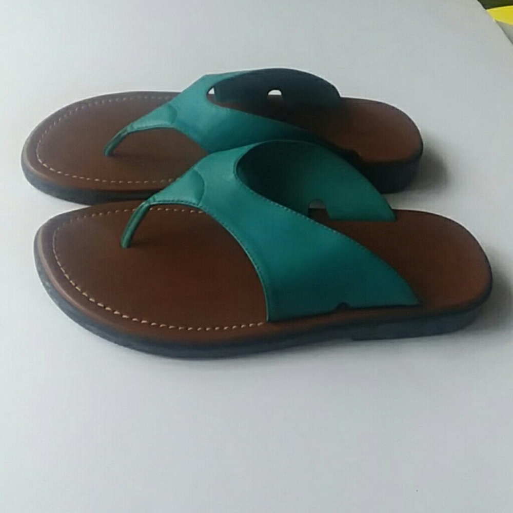 Turquoise leather sandles like new