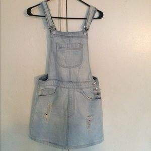 Forever 21 Overall Dress Light Denim Size S