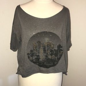 Graphic Flowy Crop Top