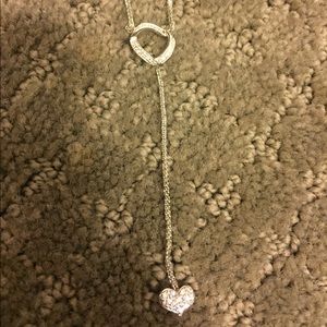 Diamond heart drop necklace