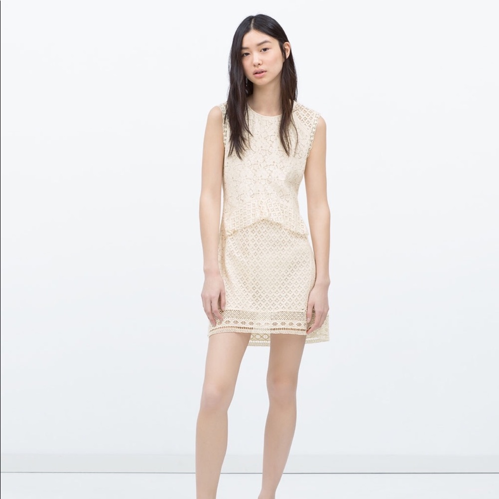 NWT Zara Crochet Combined Dress in Small