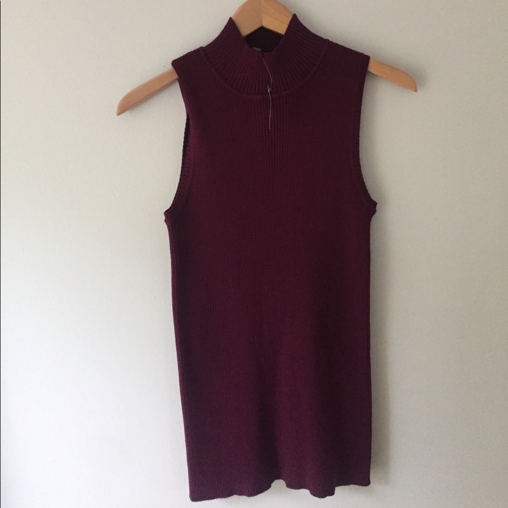 Burgundy ribbed sweater tank