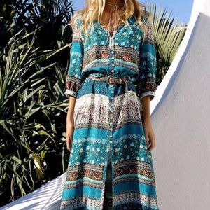 Boho button down maxi