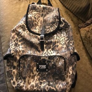 Pink Sequin Cheetah backpack