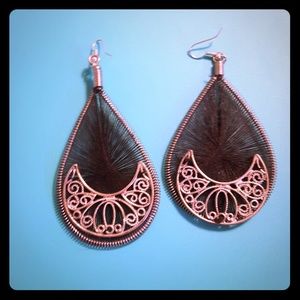 Silver/Black dreamcatcher earrings
