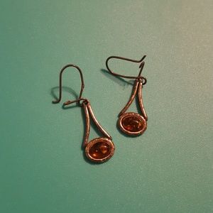 Real silver polish gemstone earrings