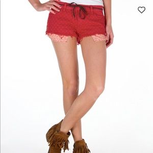 Element Cape Cod Red/Orange Jean Shorts