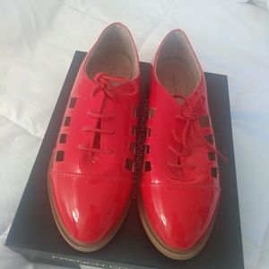 Topshop patent leather cut out brogues