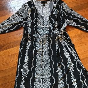 Lane Bryant black and white wrap dress size 14/16