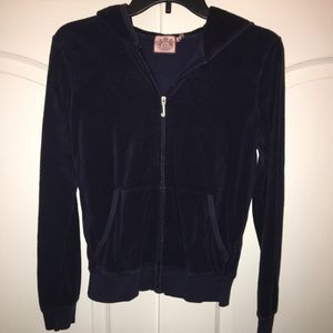Juicy Couture Navy Terry Cloth Zip-Up
