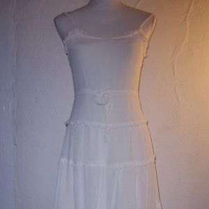 Beth Bowley Silk Dress Ivory Tiered Size 6