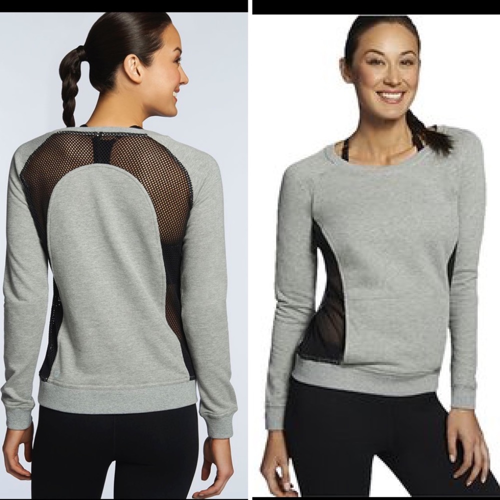 NWT Fabletics "Bonita" sweatshirt with mesh detail