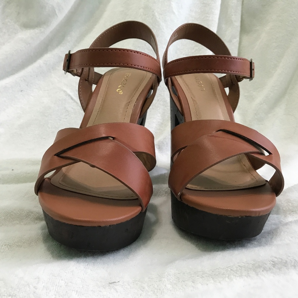 Tan Platform heel