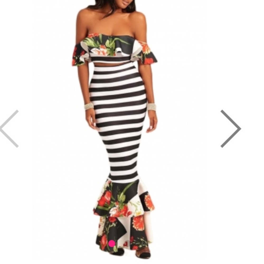 NWT 2 piece ... crop top and high waist long skirt - Picture 7 of 7
