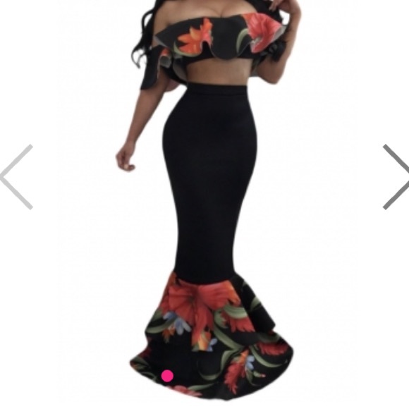 NWT 2 piece ... crop top and high waist long skirt - Picture 3 of 7