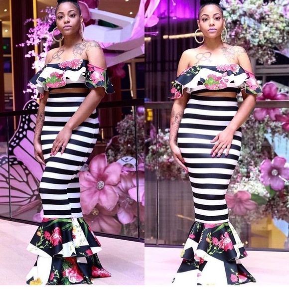 NWT 2 piece ... crop top and high waist long skirt - Picture 2 of 7