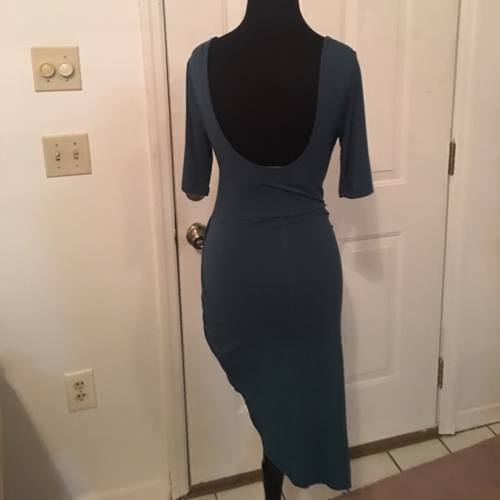Francesca's Draped, Low Back Dress - Picture 3 of 4