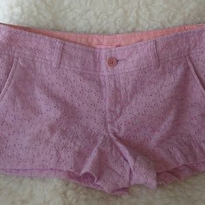 Lilly Pulitzer Walsh pink purple eyelet shorts
