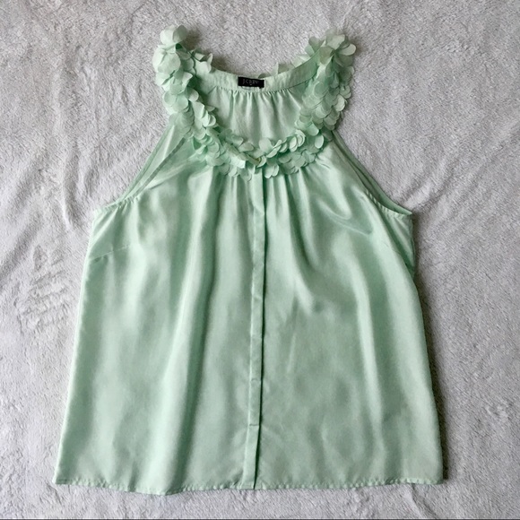 J. Crew Factory Tops - J.Crew Sleeveless Ruffle Blouse